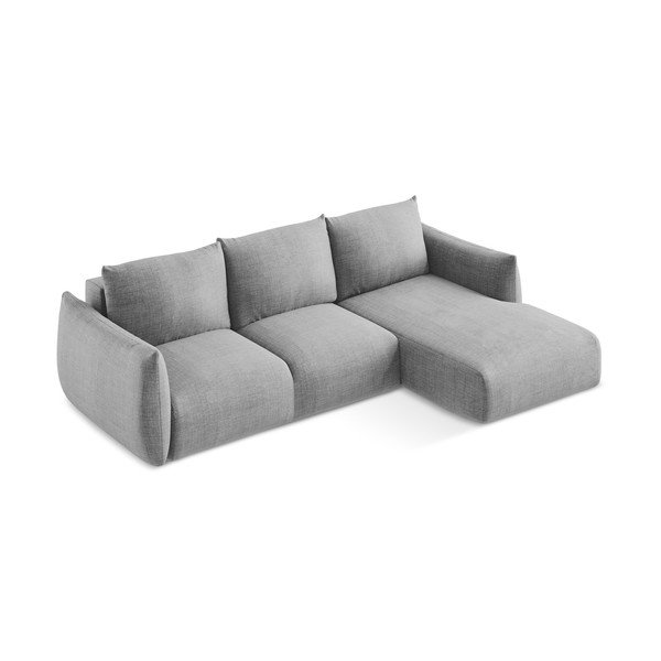 Colțar gri deschis extensibil (cu colț pe partea dreaptă/cu șezlong) Leila – Makamii-image-3