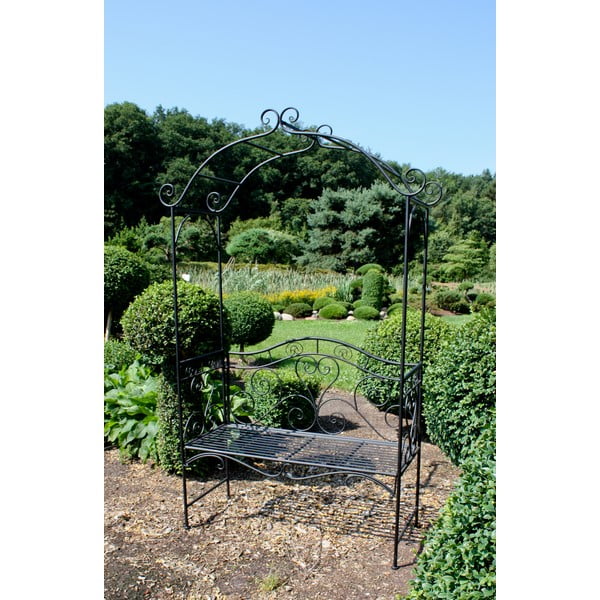 Bancă de grădină neagră din metal Colima – Garden Pleasure-image-1