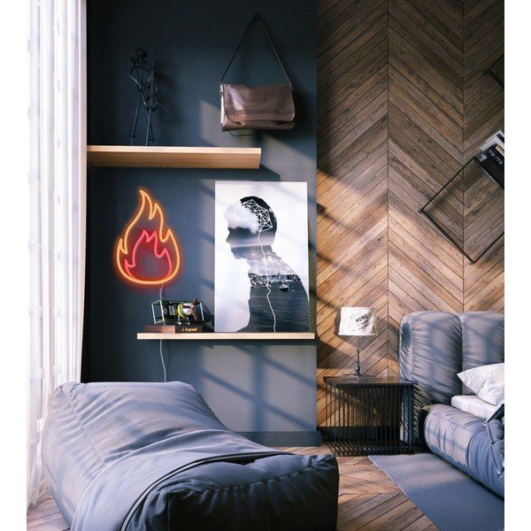 Decorațiune luminoasă de perete Candy Shock Fire,  28 x 40 cm, roșu - portocaliu-image-1