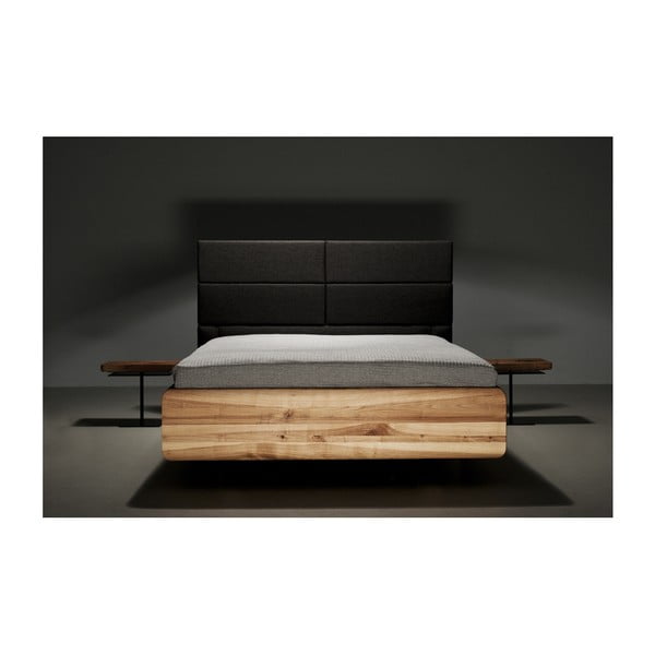 Pat din lemn de frasin tratat cu ulei Mazzivo Boxspring, 120 x 210 cm-image-3