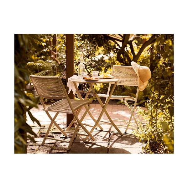 Set de dining pentru grădină bej din metal pentru 2 persoane Arcas – House Nordic-image-1