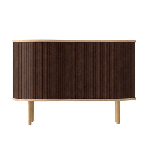 Comodă maro/în culoare naturală joasă cu aspect de lemn de stejar cu ușă glisantă 100x67 cm Audacious – UMAGE-image-3