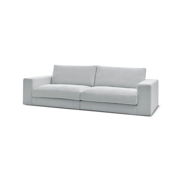 Canapea gri deschis cu tapițerie din catifea reiată  274 cm Leonard – Bobochic Paris-image-3