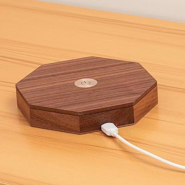 Decorațiune luminoasă în culoare naturală închisă cu USB ø 12 cm Twist Hexagon – Gingko-image-4