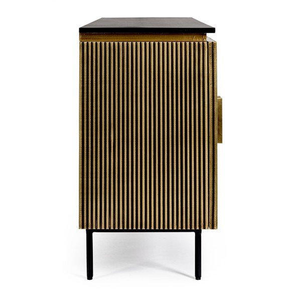 Comodă neagră/în culoare naturală 160x80x40 cm Virat – Bizzotto-image-4