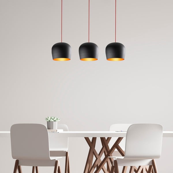 Lustră neagră cu abajur din metal Berceste – Opviq lights-image-1