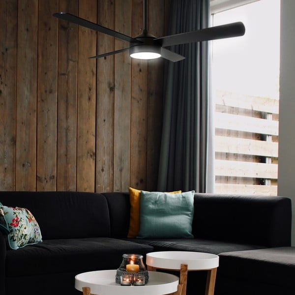 Plafonieră neagră LED ø 15 cm Zarautz – SULION-image-1