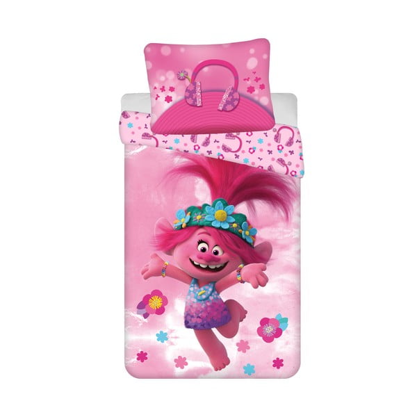 Lenjerie de pat pentru copii din bumbac pentru pat de o persoană 140x200 cm Troll – Jerry Fabrics