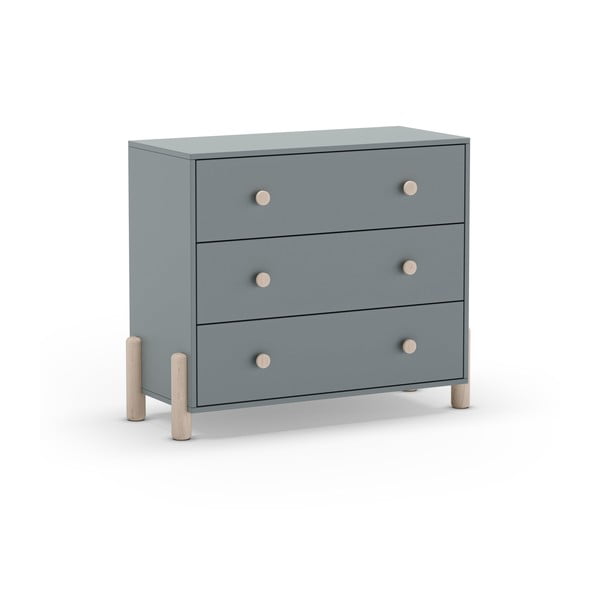 Comodă de copii verde prăfuit din lemn de pin 90x80x40 cm Enola – Marckeric-image-4