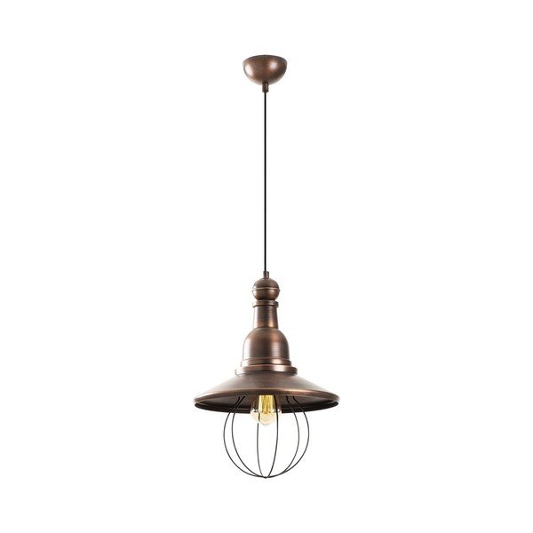 Lustră metalică cu abajur arămiu Opviq lights Dariea, negru-image-2