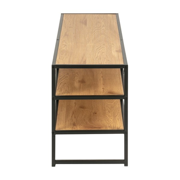 Comodă TV neagră/în culoare naturală cu aspect de lemn de stejar 120x46 cm Seaford – Actona-image-4