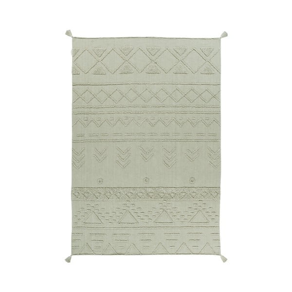 Covor verde deschis lavabil/țesut manual din bumbac 170x240 cm Tribu Olive – Lorena Canals