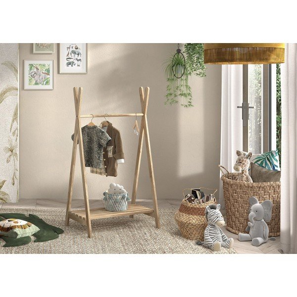 Cuier pentru copii în culoare naturală din lemn de stejar 74x132 cm Forrest – Vipack-image-1