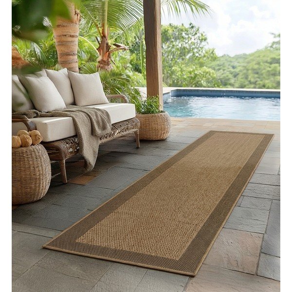 Covor tip traversă pentru interior și exterior maro 80x250 cm Timber 1402 – Ayyildiz Carpets-image-1