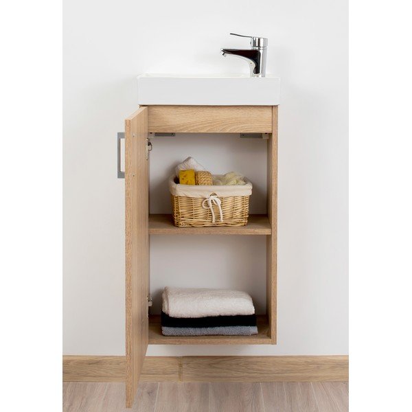 Dulap cu chiuvetă fără baterie suspendat cu aspect de lemn de stejar 40x79 cm Oia – STOLKAR-image-3