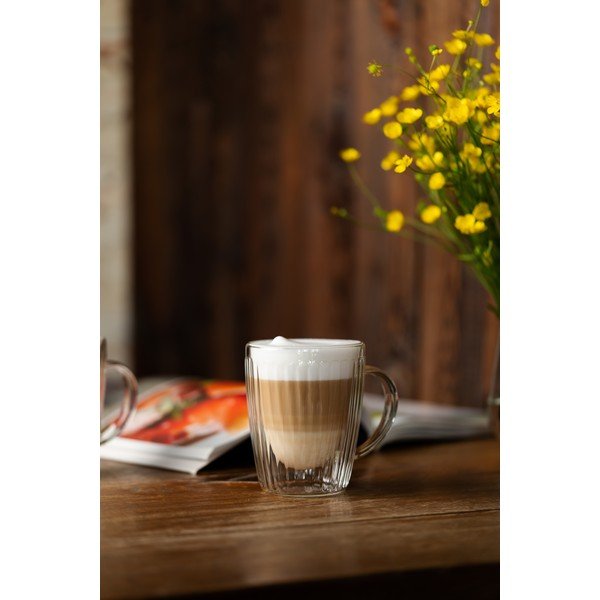 Căni 2 buc. pentru cappuccino din sticlă 250 ml Livio Duo – Vialli Design-image-1