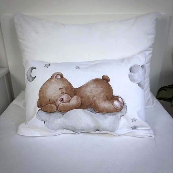 Lenjerie de pat pentru copii din bumbac pentru pătuț 100x135 cm Teddy "Moon" – Jerry Fabrics-image-1