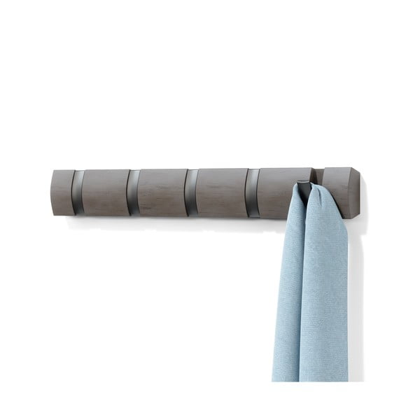 Cuier de perete gri deschis din lemn masiv de plop Flip – Umbra-image-4