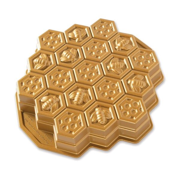 Formă pentru copt Nordic Ware Bee, 2,4 l, auriu