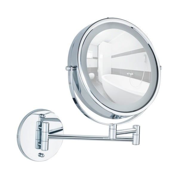 Oglindă cosmetică (5x) cu led/de mărire ø 17,5 cm Power-Loc Lumi – Wenko-image-2
