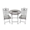 Set de dining pentru grădină maro închis din metal pentru 2 persoane – Garden Pleasure