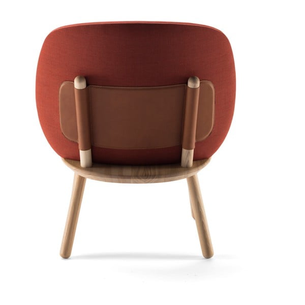 Fotoliu din lemn de frasin cu detalii din piele EMKO Naive, maro coniac-image-2