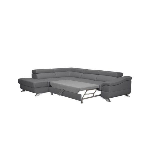 Canapea extensibilă cu spațiu pentru depozitare Windsor & Co Sofas Gamma, pe partea stângă, gri-image-2