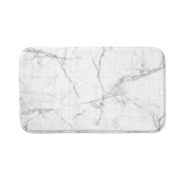 Covoraș de baie alb/gri din material textil 45x75 cm Marbre – douceur d'intérieur