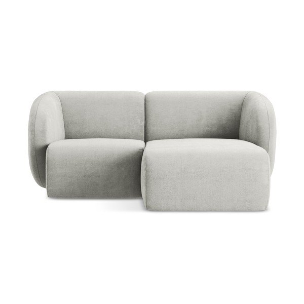 Colțar gri deschis cu tapițerie din chenille (cu colț pe partea dreaptă/cu șezlong) Lani – Makamii