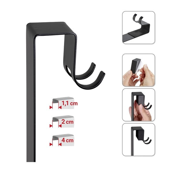 Raft pentru baie negru de agățat din oțel inoxidabil Bribano – Wenko-image-4