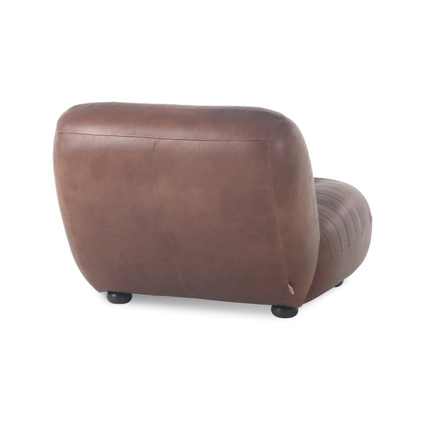 Fotoliu maro cu tapițerie din piele Wyatt – Dutchbone-image-3