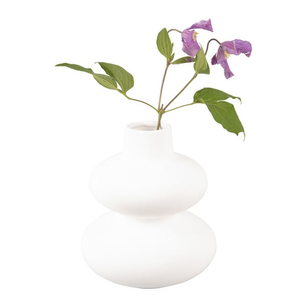 Vază din ceramică Karlsson Circles, înălțime 19,4 cm, alb-image-2