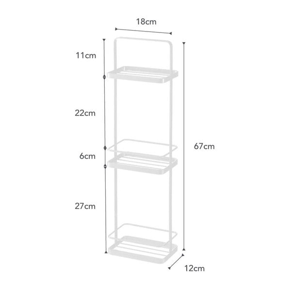 Raft baie cu 3 etajere YAMAZAKI Takamtsu, alb-image-2