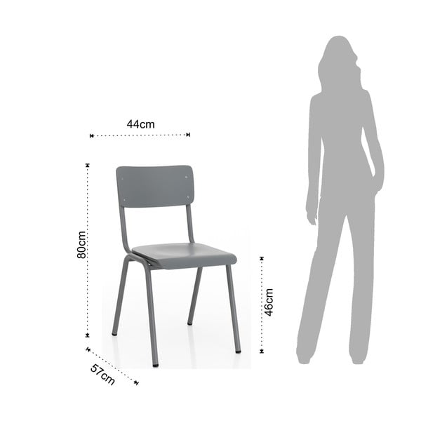 Scaune de dining gri 2 buc. Old School - Tomasucci-image-4