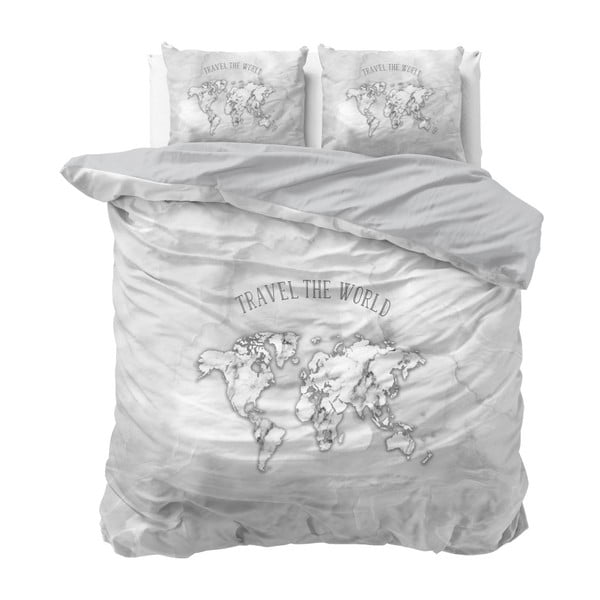 Lenjerie de pat din bumbac Sleeptime World, 200 x 220 cm