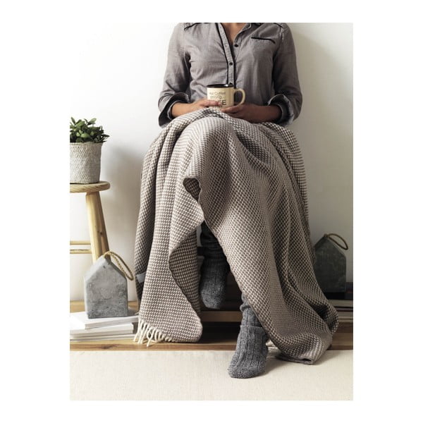 Pled din amestec de bumbac Euromant Ruby, 140 x 180 cm, teracotă-image-2