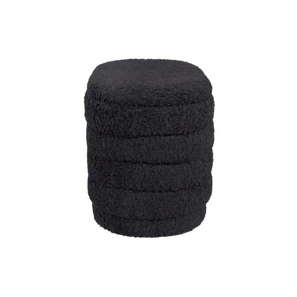 Puf oval cu spațiu de depozitare Leitmotiv Cuddly, negru-image-3