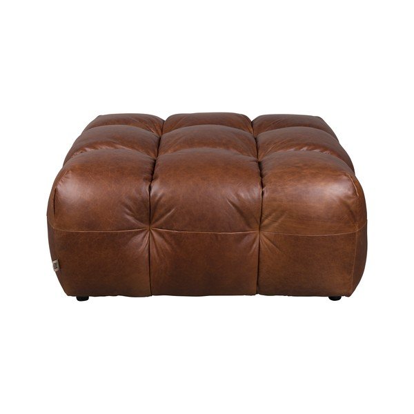 Taburet modular maro cu tapițerie din piele Hackman – Dutchbone