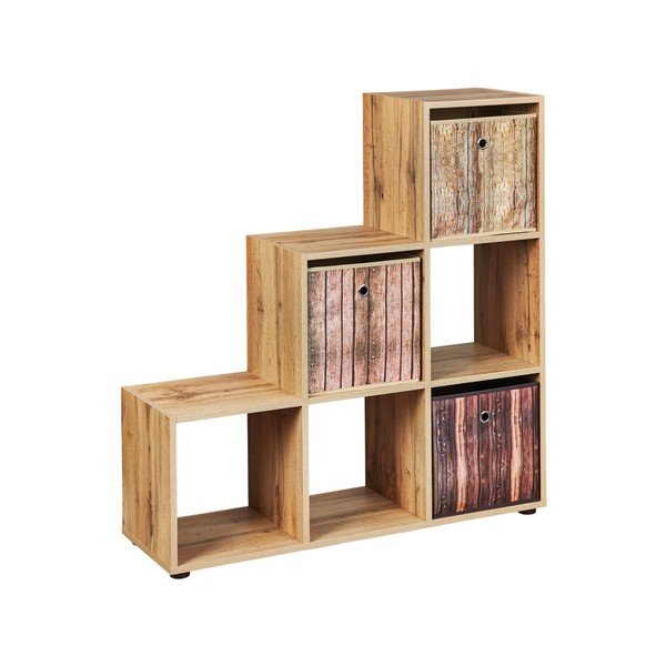 Bibliotecă Interlink Damian Wild Oak Trian, 105 x 109 cm-image-1
