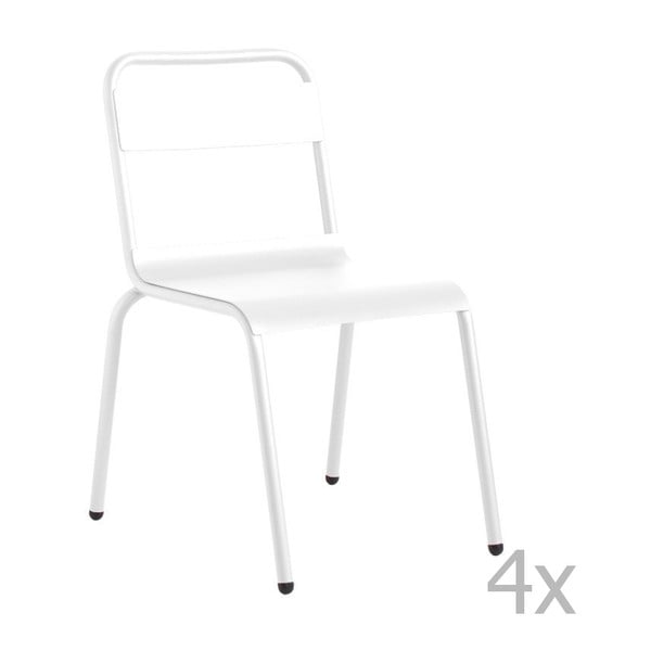 Set 4 scaune de grădină Isimar Biarritz, alb