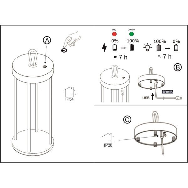 Veioză neagră LED (înălțime 36 cm) Kante – Fischer & Honsel-image-3