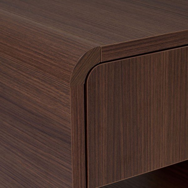 Noptieră în culoare naturală închisă cu aspect de lemn de nuc Parila – Nordure-image-4