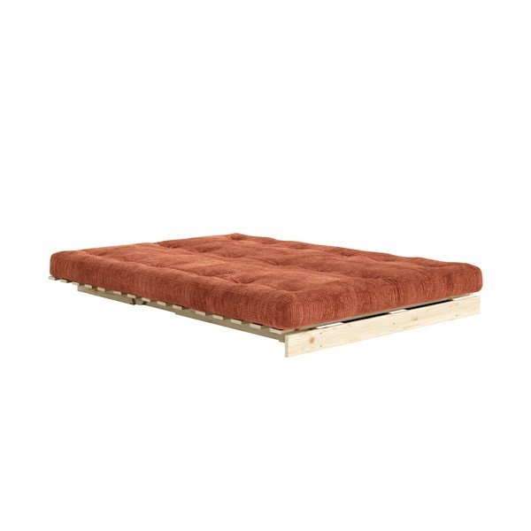 Canapea teracotă extensibilă cu tapițerie din catifea reiată  140 cm Roots – Karup-image-1