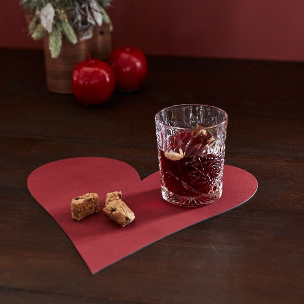 Suport pentru farfurii din piele ecologică 30x30 cm Heart Nupo – LIND DNA-image-1