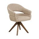 Scaun de living bej cu cotiere tapițat Dover – House Nordic
