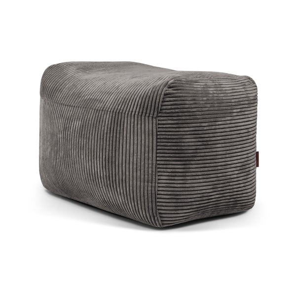 Fotoliu bean bag gri închis cu tapițerie din catifea reiată Plus 70 Lounge – SLOWDOWN