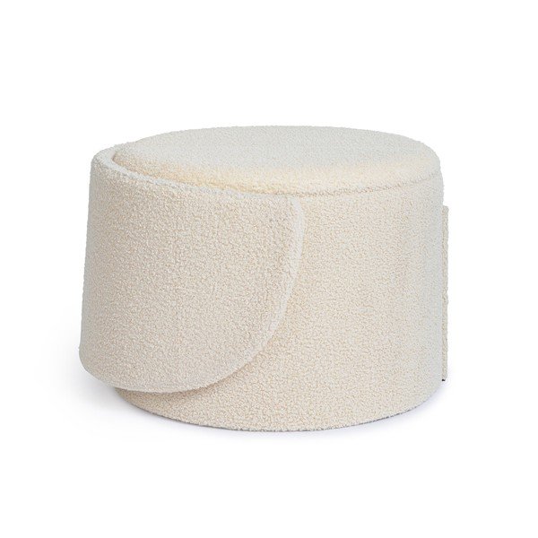 Puf crem cu tapițerie din țesătură bouclé Anthea – Yes Everyday-image-2