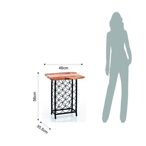 Raft pentru sticle de vin negru-în culoare naturală din metal număr de sticle 15 46x56x35,5 cm Ras – Tomasucci-image-3