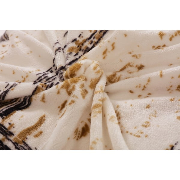 Lenjerie de pat neagră/crem din micropluș pentru pat de o persoană 140x200 cm Enrico – My House-image-1