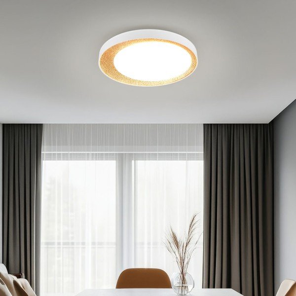 Plafonieră albă/maro deschis LED ø 45 cm Aleta – Reality-image-1